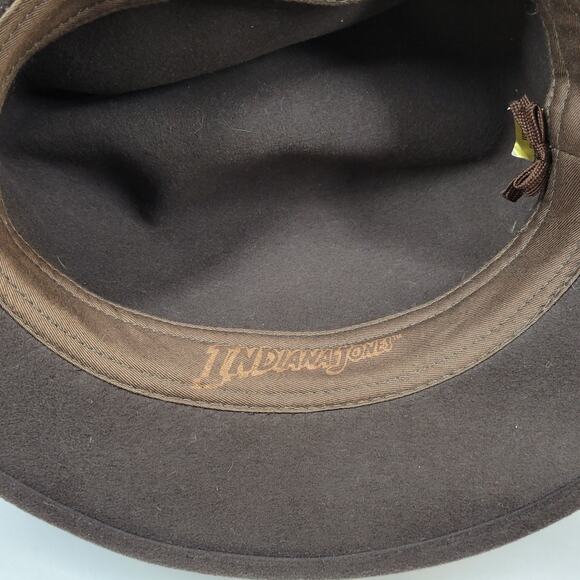Indiana Jones Brand Wool Hat Mens Small Brown Stylish Bow Ribbon Band 12\